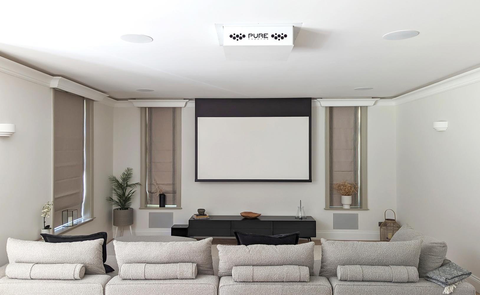 Living room with projctor screen