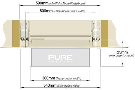 CR50 Projector Lift Dimensions