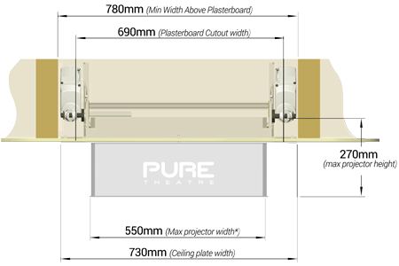 CR50 Projector Lift Dimensions