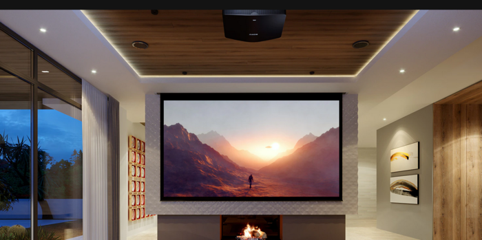Sony's VPL-VW890ES Home Cinema Projector in a living space front view