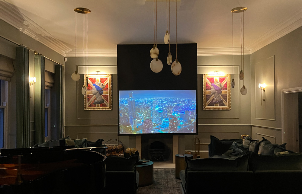 luxury home cinema in living room