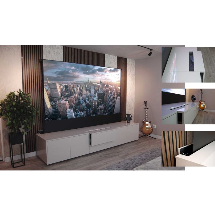 UST projector cabinet with pop up screen