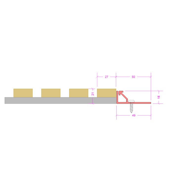 fabric track dimensions
