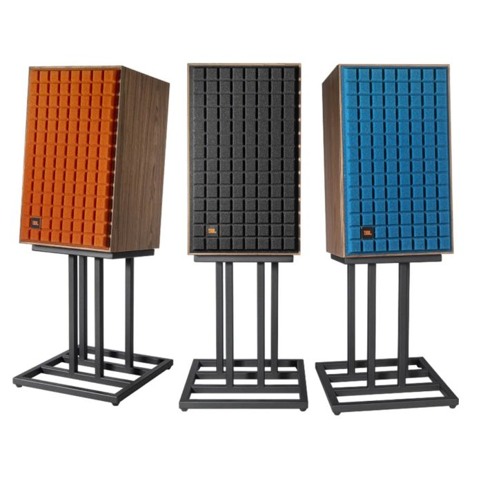 JBL L82 Classic Speakers Colour Options Orange Black and Blue