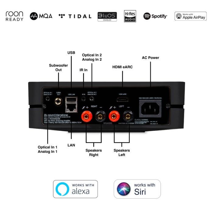 Bluesound Powernode Wireless Multi-Room Music Streaming Amplifier
