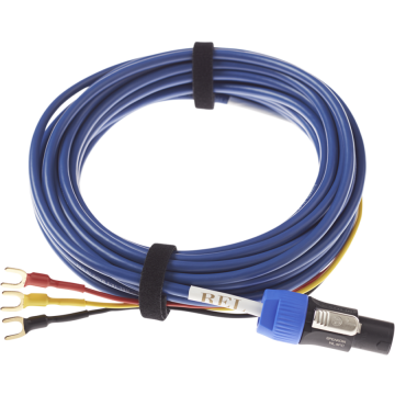REL Acoustics Bassline blue front view subwoofer cable