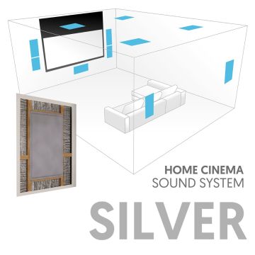 Silver home cinema sound system invisible speakers