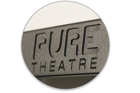 pure theatre logo on weight bar