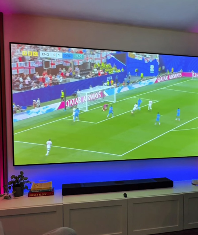 Acoustic Screen showing the world cup