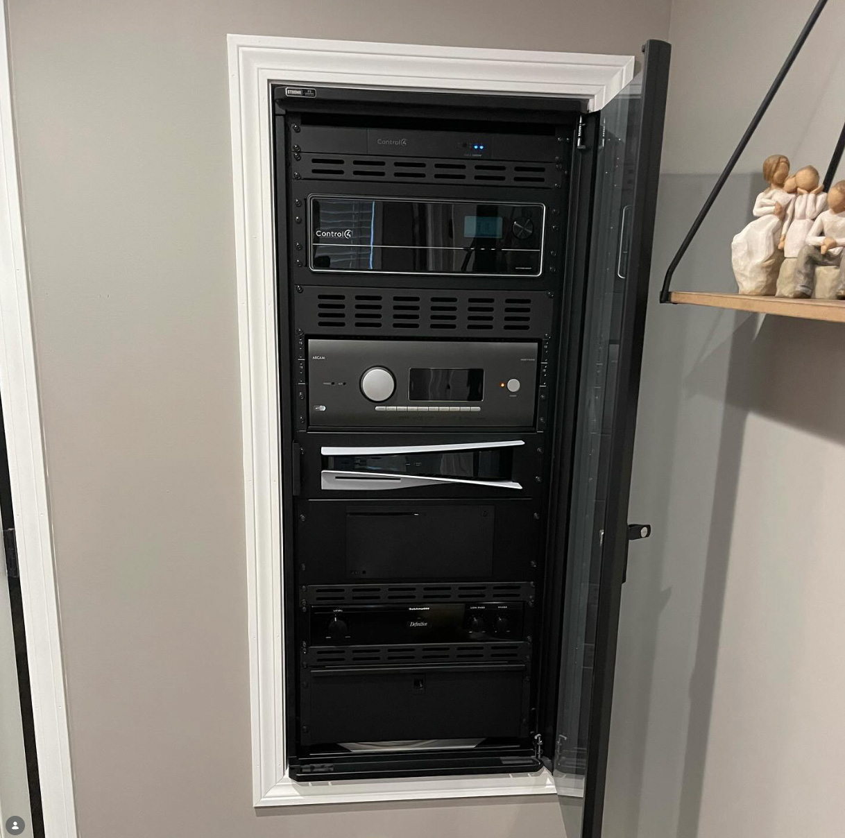 AV Rack Sheves in cupboard