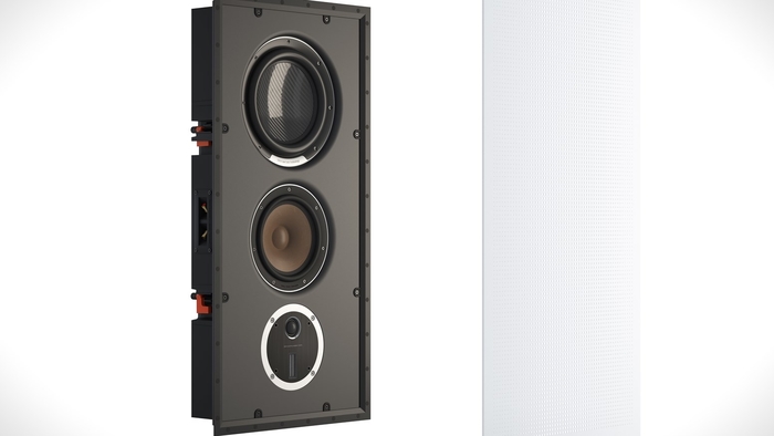 Dali Phantom S-180 In Wall Speaker with and without white grille