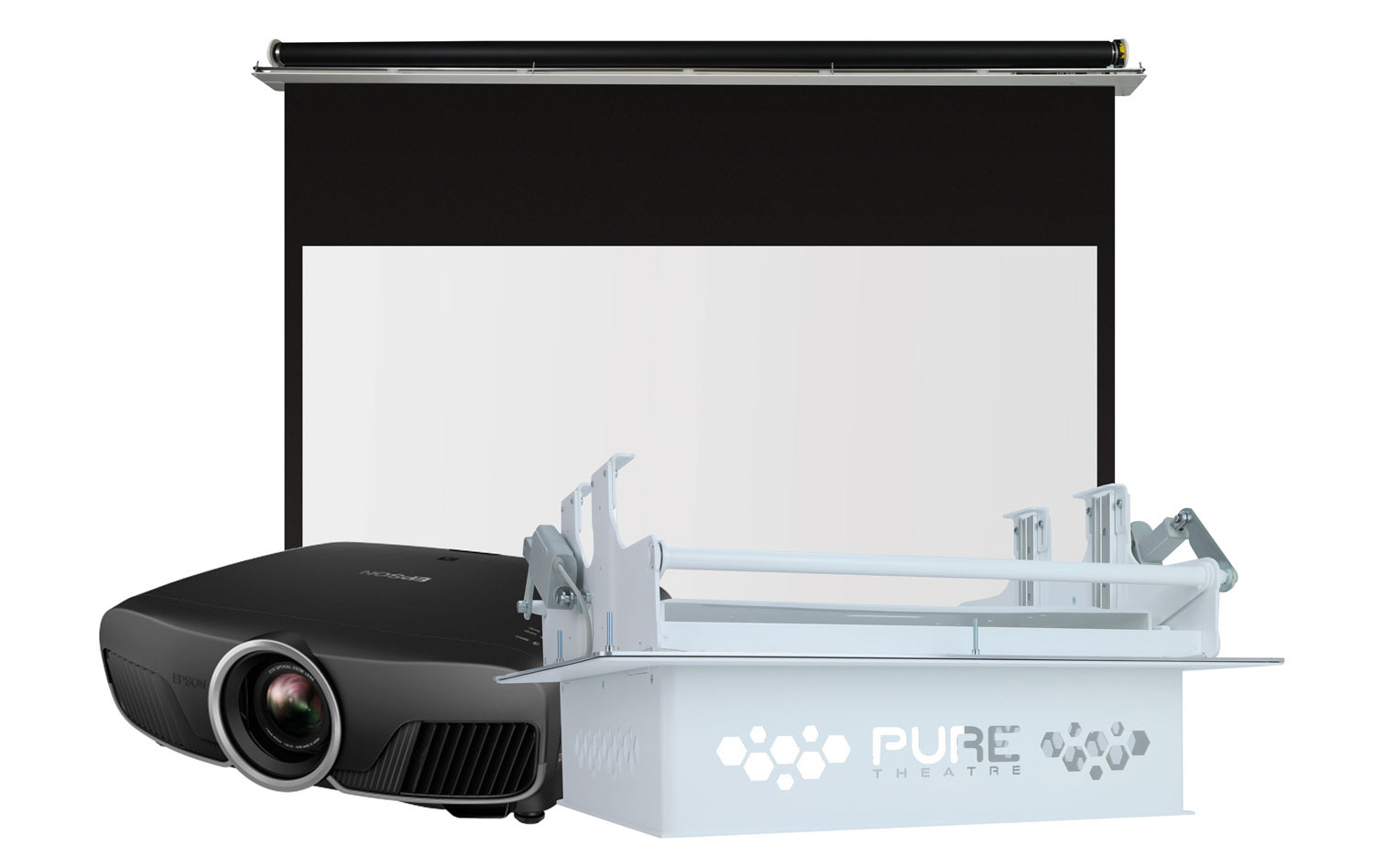 Projector screen projector and lift