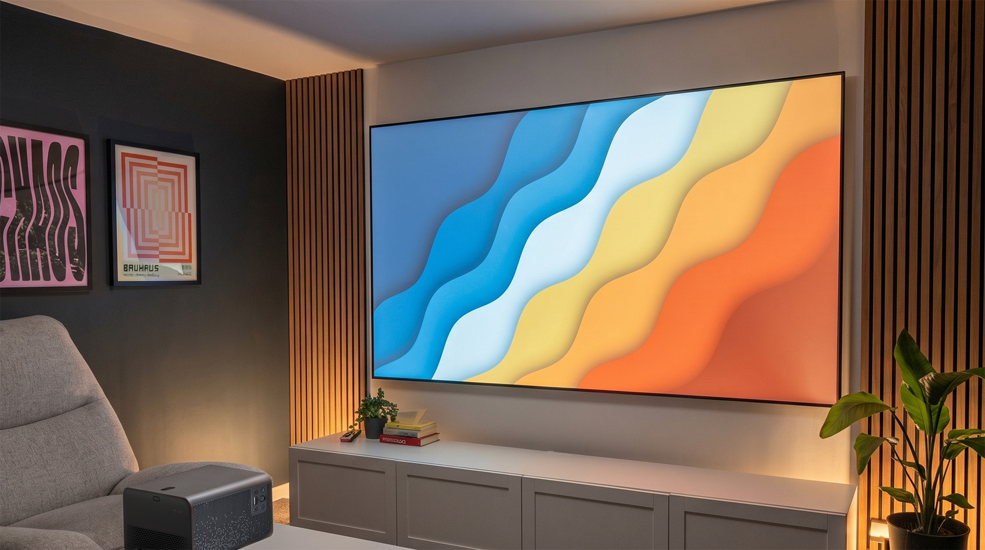 Home Cinema Room with fixed acoustic screen