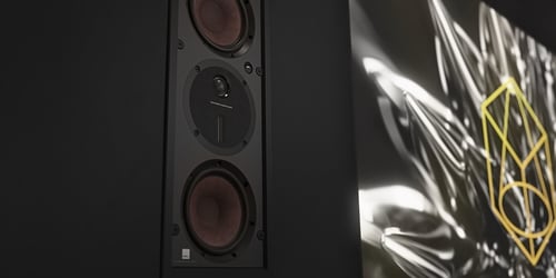 Close up of Dali Phantom M-375 speakers