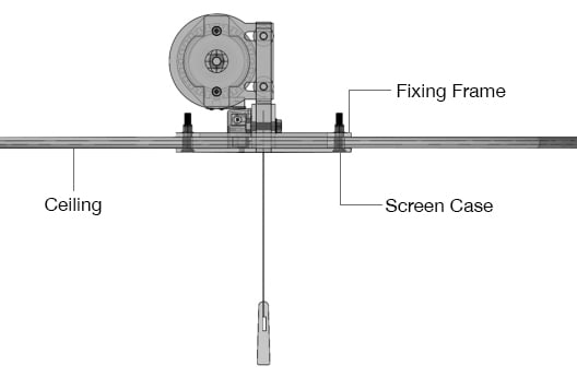 Diagram of concealed projector screen